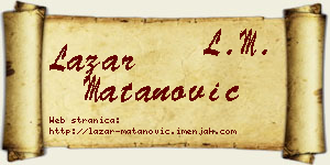 Lazar Matanović vizit kartica